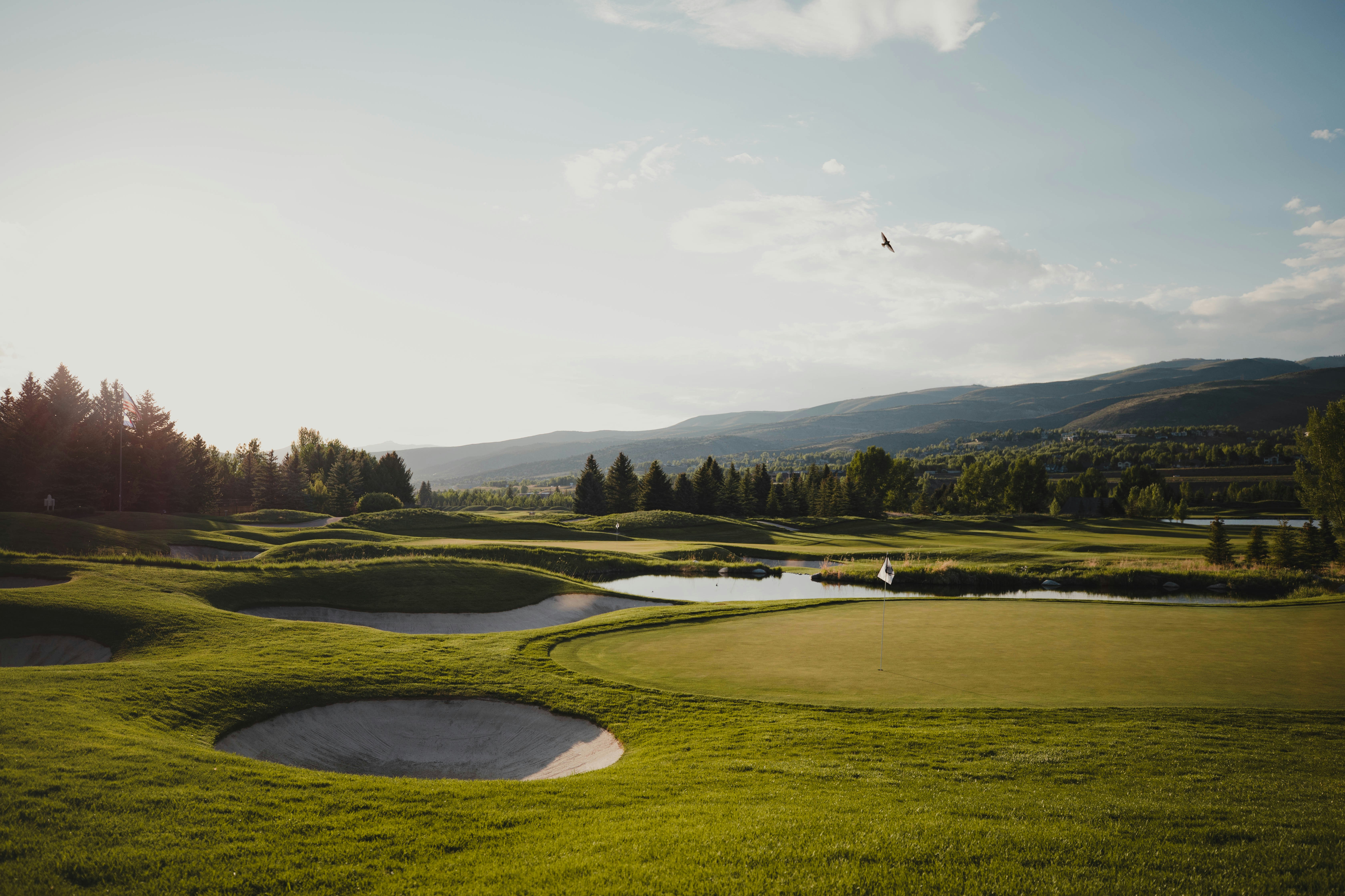 Golf course at golden hour